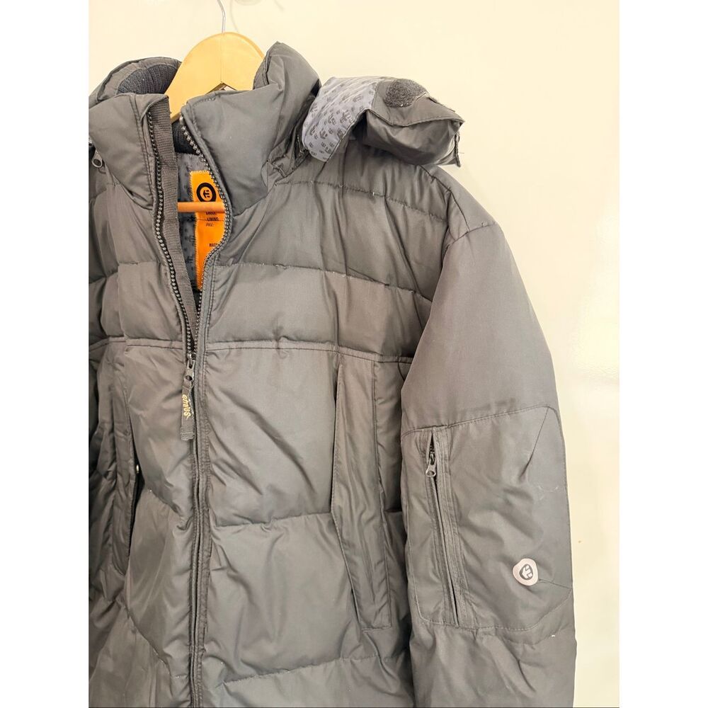 Vintage Etnies Down Puffer Jacket Men’s L Black - Picture 3 of 11